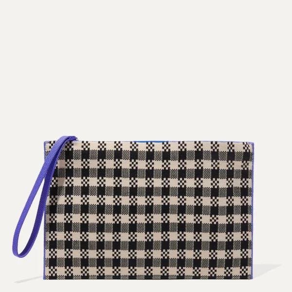 Clutches & Pouches<Rothy's The Wristlet Black And Canvas Gingham