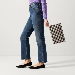 Clutches & Pouches<Rothy's The Wristlet Black And Canvas Gingham